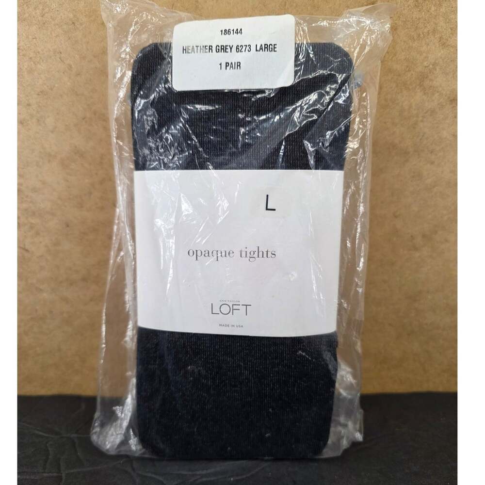 Ann Taylor LOFT Opaque Tights in heather grey (color code 6273), size large